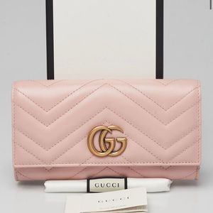 Pastel Pink Quilted Leather Marmont Wallet